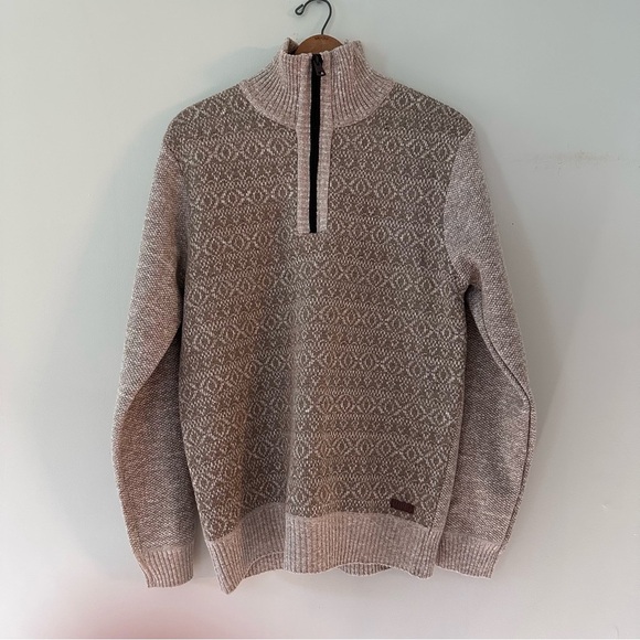 BUFFALO David Bitton Men’s Combo Jute Fleece Lined 3/4 Zip Sweater Size XL - Picture 8 of 15